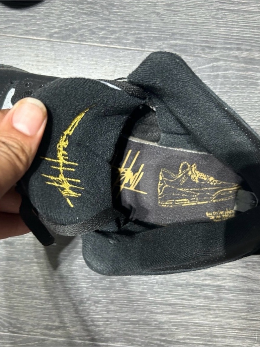 Jordan Retro 3 Tinker Black Cement Gold - Picture 2 of 6